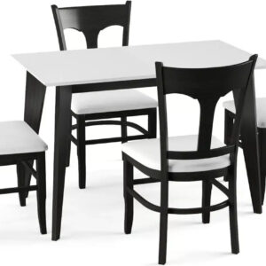 פינת אוכל לבנה ושחור