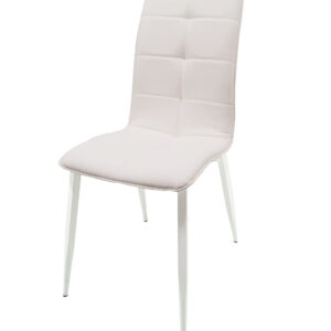 כסאות אוכל לבנים דמוי עור