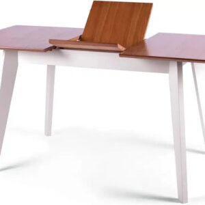 שולחן אוכל נפתח עץ ולבן