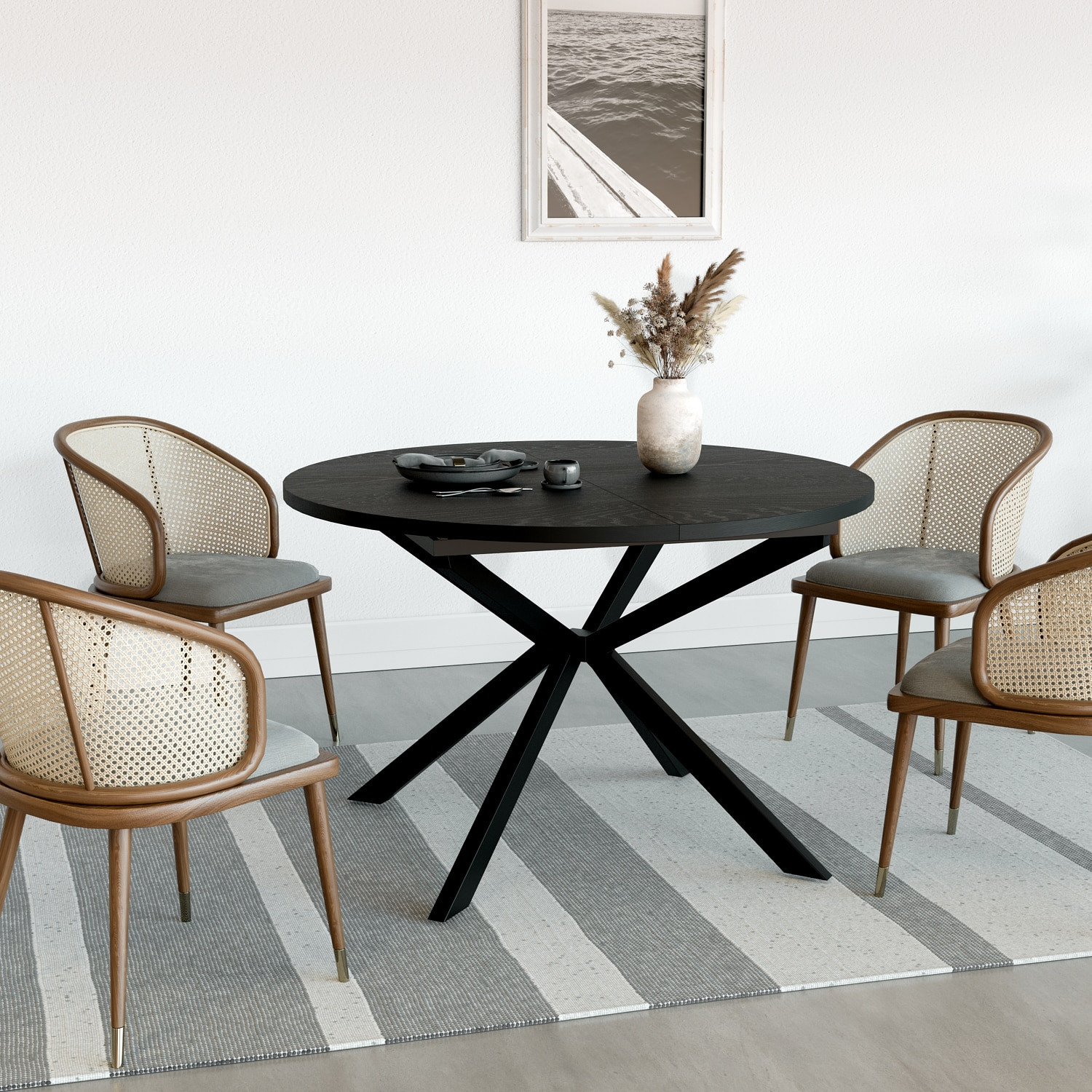 -עגול-נפתח-קוטר-120-בצבע-שחור_7.jpg שולחן אוכל עגול נפתח קוטר 120 בצבע שחור