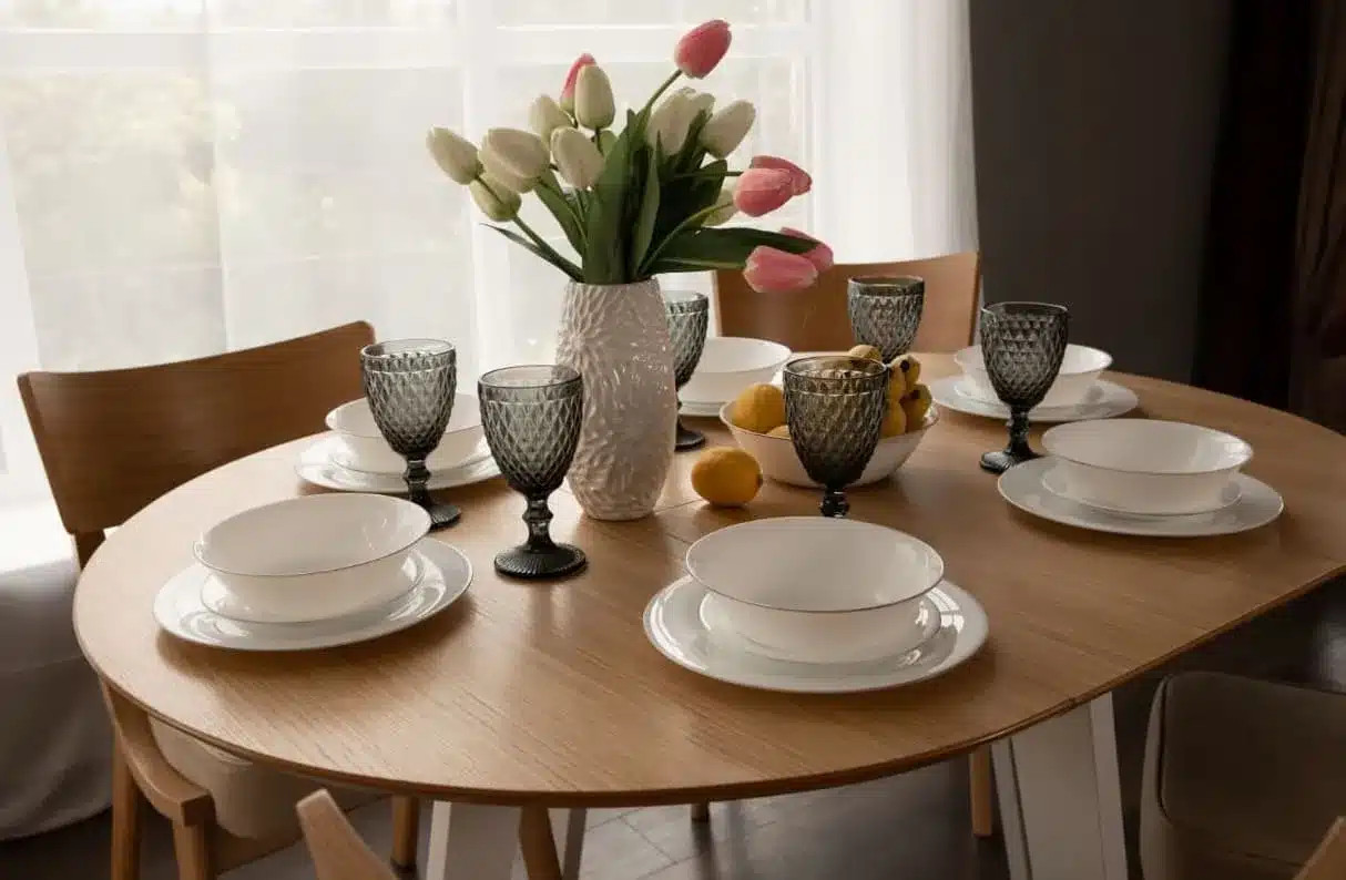 פינת אוכל עגולה נפתחת