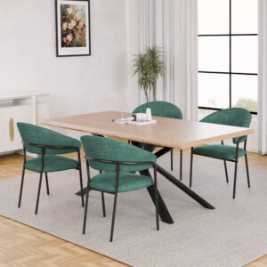 כיסא אוכל עם משענת גבוה בצבע ירוק