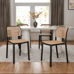 כיסא אוכל פנים וחוץ דמוי ראטן - כיסא מודרני לפינת אוכל ומרפסת