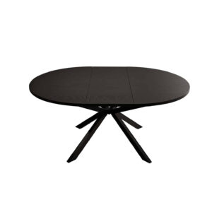 שולחן אוכל שחור נפתח עגול קוטר 120 נפתח ל 160
