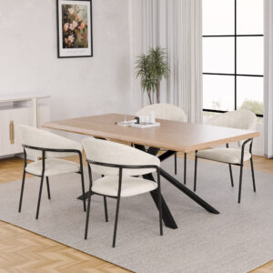 כיסא אוכל שמנת רגליים שחורות