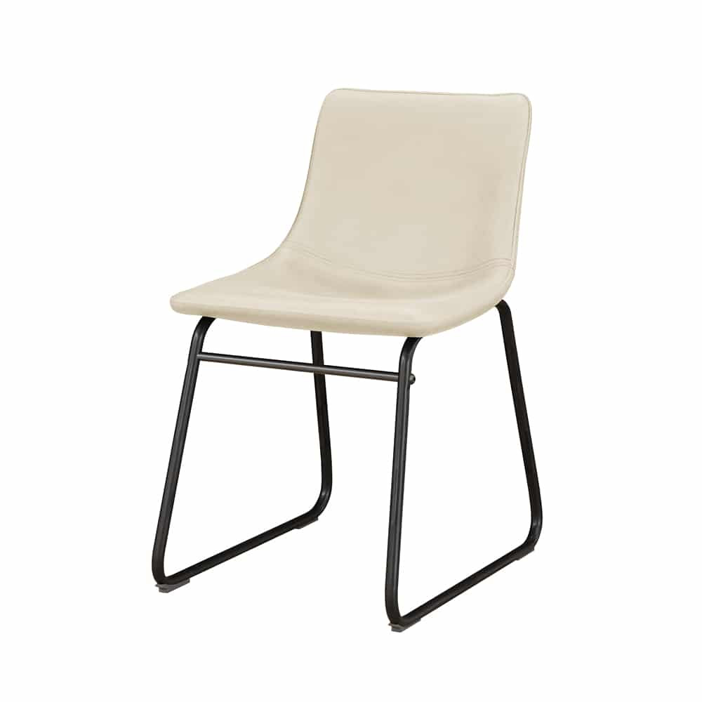 כסא דמוי עור שמנת מינימלסטי