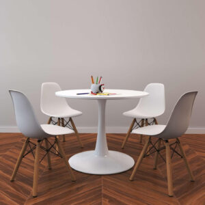 שולחן ישיבות עגול לבן