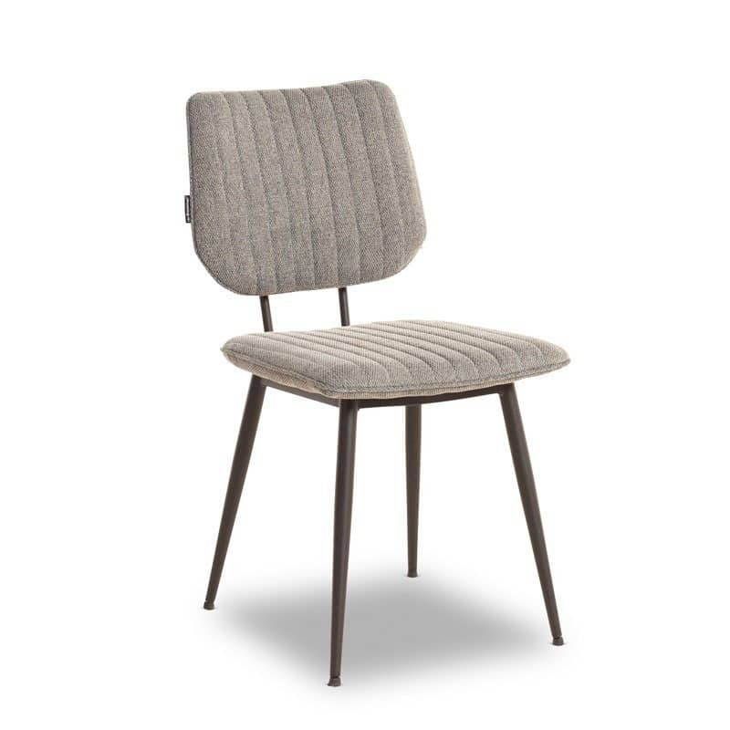 כסאות לפינת אוכל בבד אפור בעיצוב מודרני