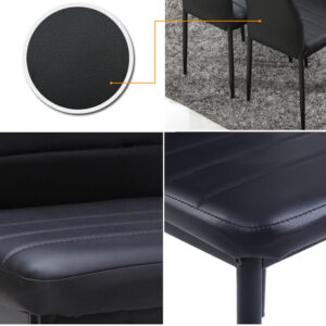 כסאות לפינת אוכל בדמוי עור שחור