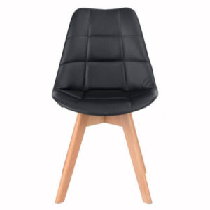 כסאות לפינת אוכל דמוי עור שחור