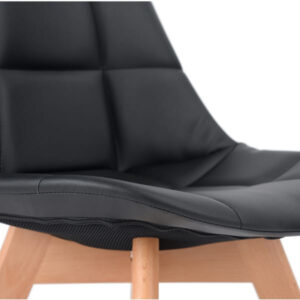 כסאות לפינת אוכל דמוי עור שחור