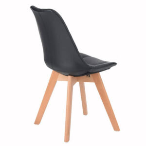 כסאות לפינת אוכל דמוי עור שחור