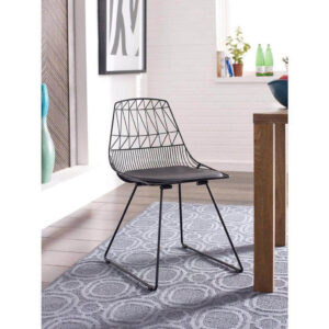 כסאות לפינת אוכל ממתכת שחורה