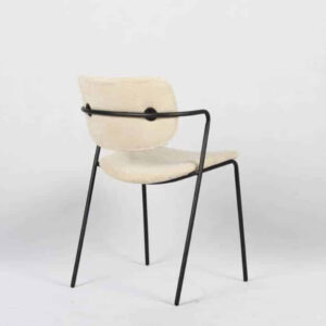 כסאות לפינת אוכל מעוצבים בד שמנת