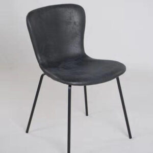 כסאות לפינת אוכל מעוצבים דמוי עור שחור – דגם ריאל