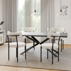 כסאות מעוצבים בבד שמנת מכירת חיסול