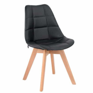 כסאות מעוצבים לפינת אוכל דמוי עור שחור