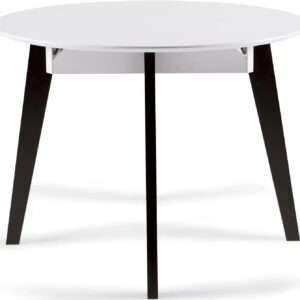 שולחן עגול נפתח בצבע לבן