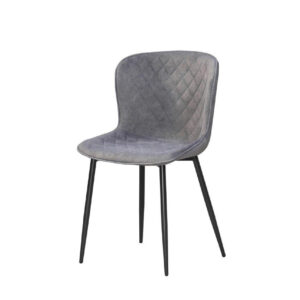 כסא פינת אוכל אפור מעוינים