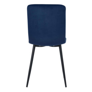 כסאות פינת אוכל בבד קטיפה כחול