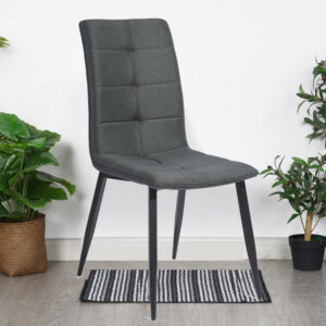 כסא פינת אוכל בד אפור במבצע