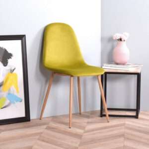 כסאות פינת אוכל בצבע חרדל