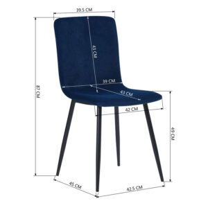 כסא פינת אוכל כחול עמוק