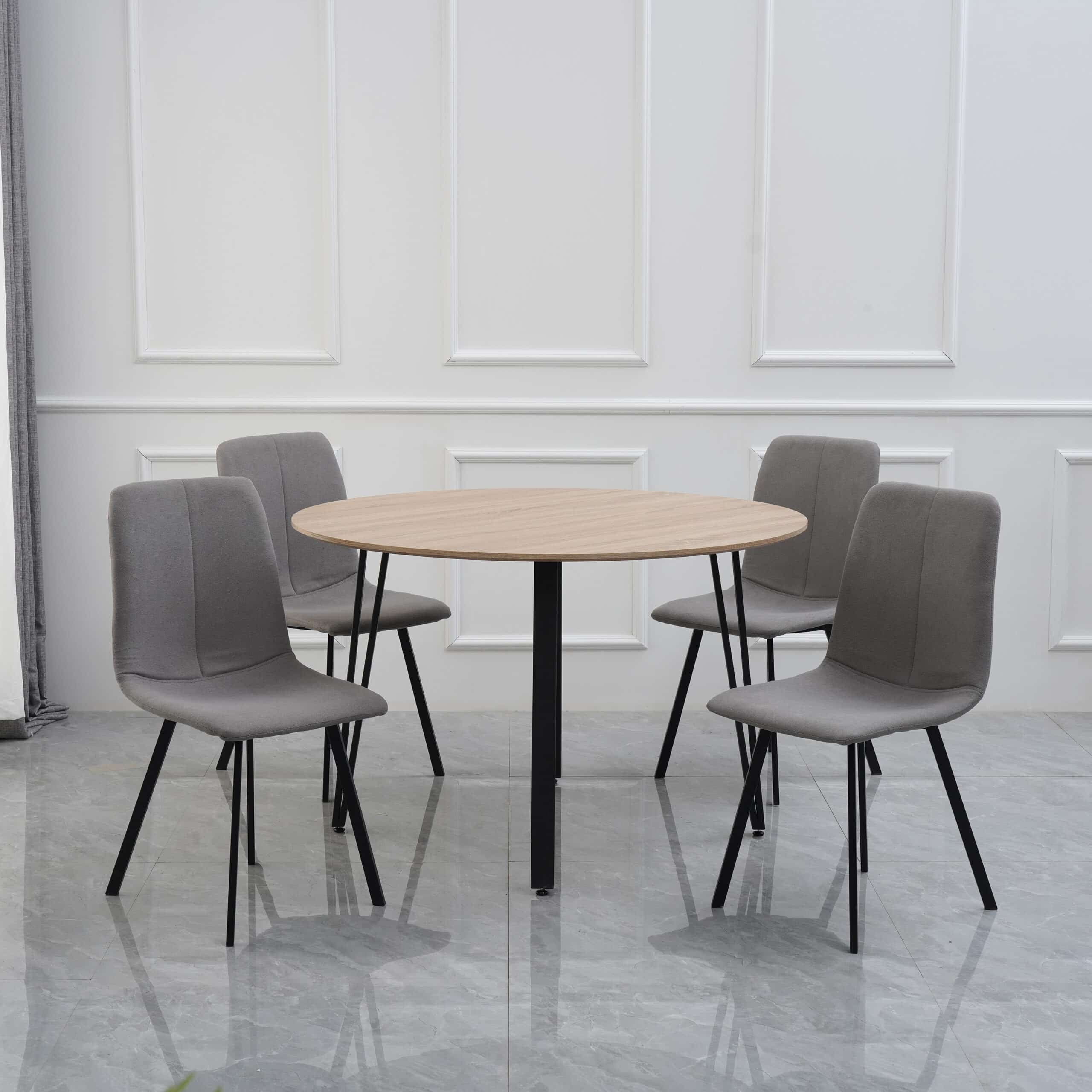 שולחן פינת אוכל עגול - סט של 4 כסאות