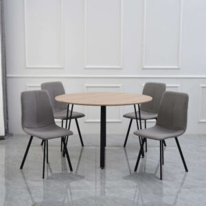 שולחן פינת אוכל עגול - סט של 4 כסאות