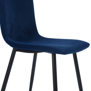 כסאות פינת אוכל קטיפה כחול כהה