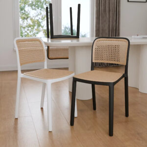 כיסא פלסטיק דמוי ראטן לגינה